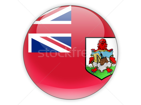 Stock photo: Round icon with flag of bermuda