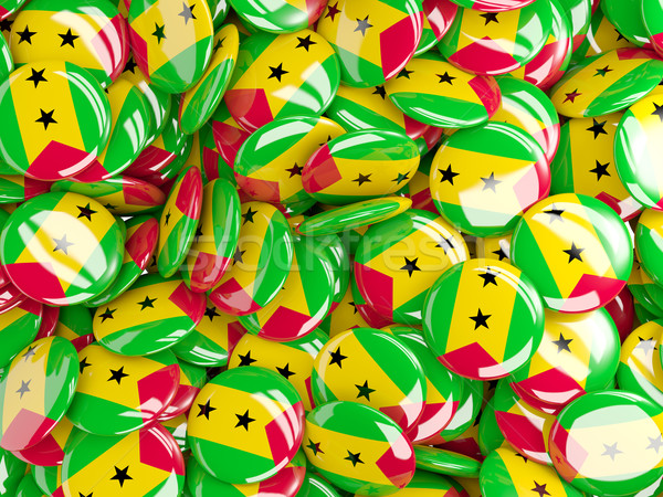 Background with round pins with flag of sao tome and principe Stock photo © MikhailMishchenko