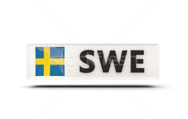 Placu ikona banderą Szwecja iso kodu Zdjęcia stock © MikhailMishchenko