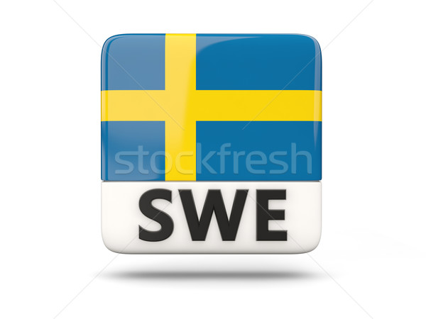 Square icon with flag of sweden Stock photo © MikhailMishchenko