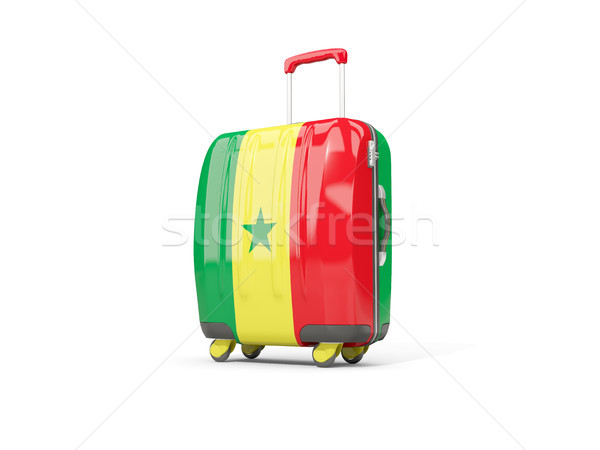 Stockfoto: Bagage · vlag · koffer · geïsoleerd · witte · 3d · illustration