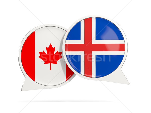 Chat bubbles of Canada and Iceland isolated on white Stock photo © MikhailMishchenko