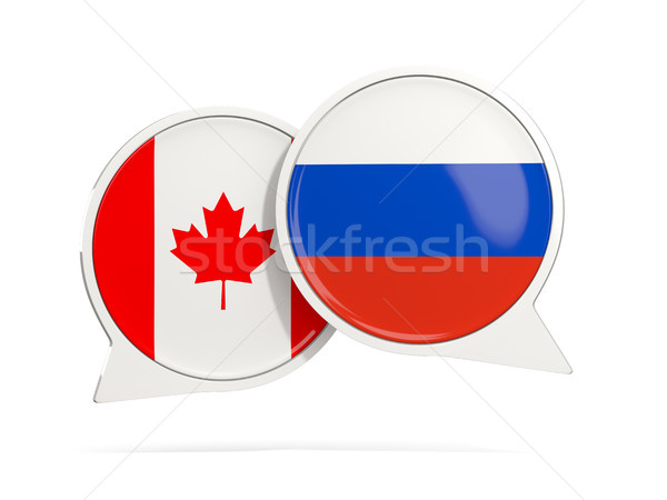 Conversar bubbles Canadá Rússia isolado branco Foto stock © MikhailMishchenko