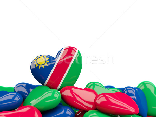 Cuore bandiera Namibia top cuori isolato Foto d'archivio © MikhailMishchenko