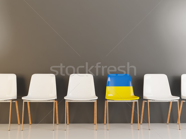 Stock photo: Chair with flag of ukraine