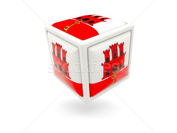 Flag of gibraltar. Cube icon Stock photo © MikhailMishchenko