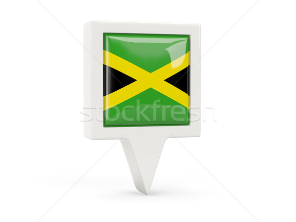 Stock foto: Platz · Flagge · Symbol · Jamaika · isoliert · weiß