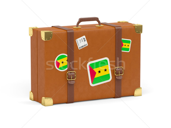 Suitcase with flag of sao tome and principe Stock photo © MikhailMishchenko