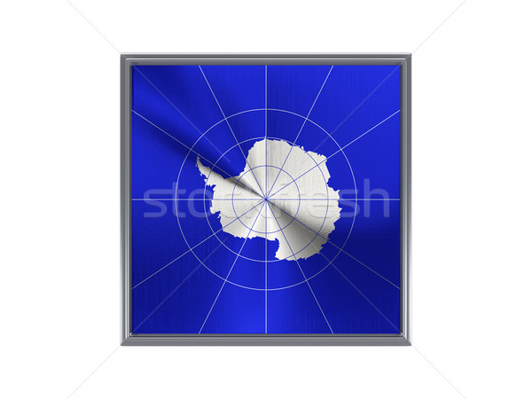 Square metal button with flag of antarctica Stock photo © MikhailMishchenko