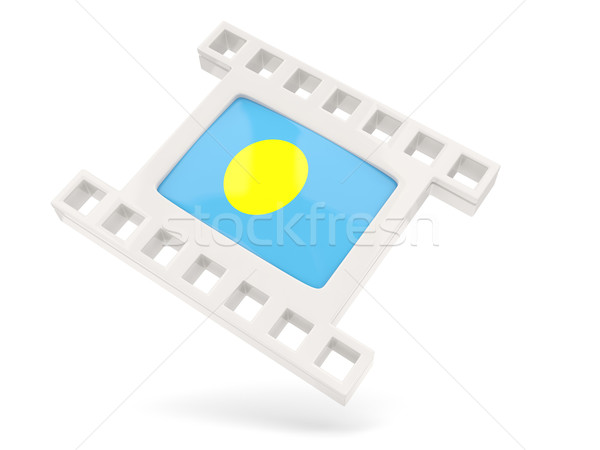 Foto stock: Filme · ícone · bandeira · Palau · isolado · branco