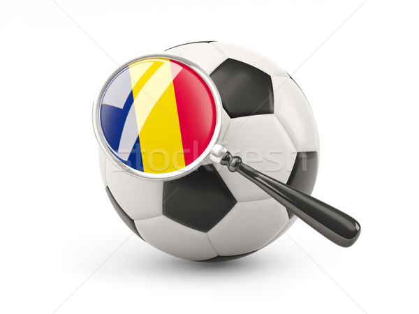 Futebol bandeira Chade isolado branco Foto stock © MikhailMishchenko