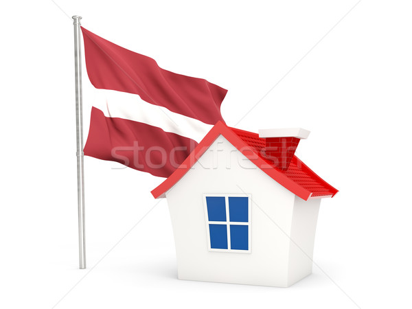 House with flag of latvia Stock photo © MikhailMishchenko