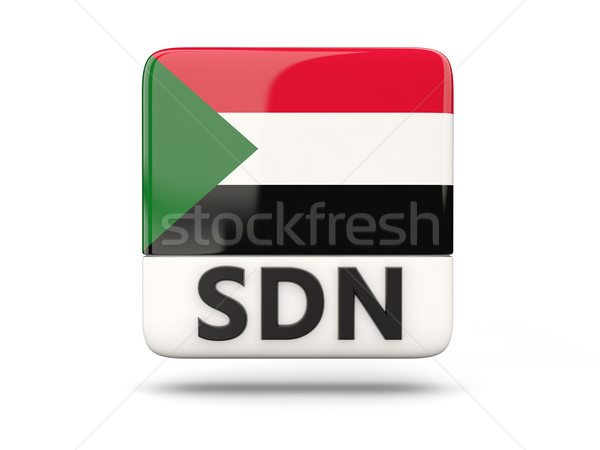 Piazza icona bandiera Sudan iso codice Foto d'archivio © MikhailMishchenko