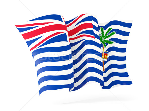 Waving flag of british indian ocean territory. 3D illustration Stock photo © MikhailMishchenko