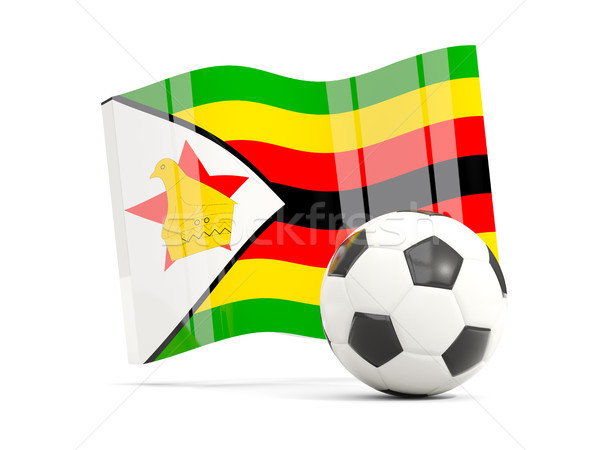Football with waving flag of zimbabwe isolated on white Stock photo © MikhailMishchenko