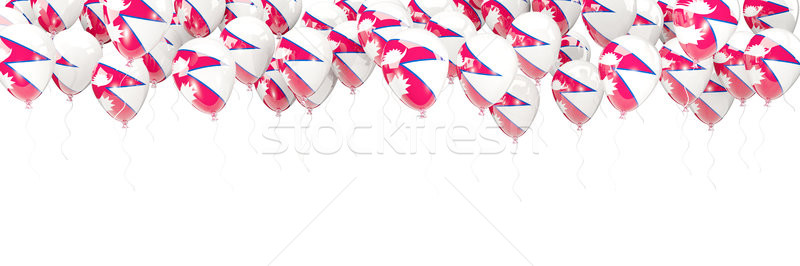 Balony ramki banderą Nepal odizolowany biały Zdjęcia stock © MikhailMishchenko