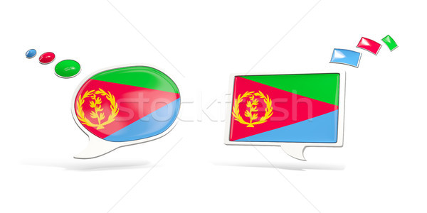Two chat icons with flag of eritrea Stock photo © MikhailMishchenko