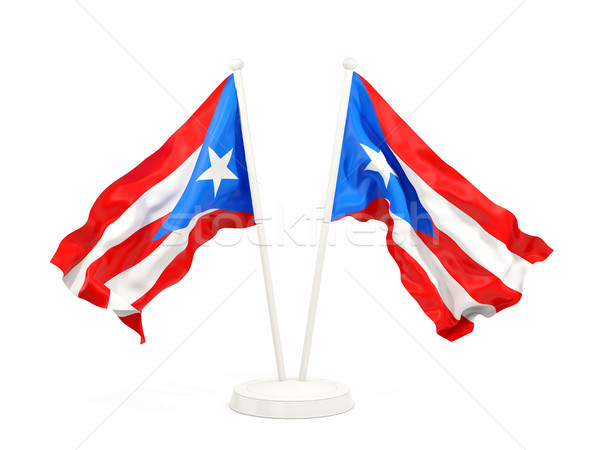 [[stock_photo]]: Deux · drapeaux · Puerto · Rico · isolé · blanche