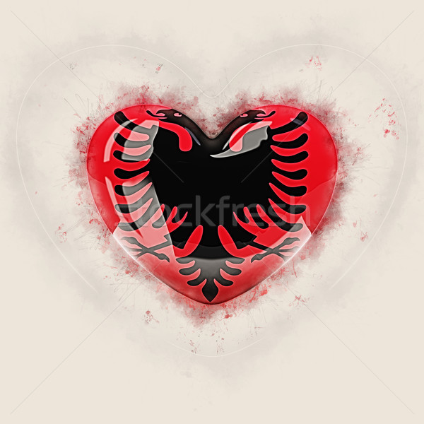сердце флаг Албания Гранж 3d иллюстрации путешествия Сток-фото © MikhailMishchenko