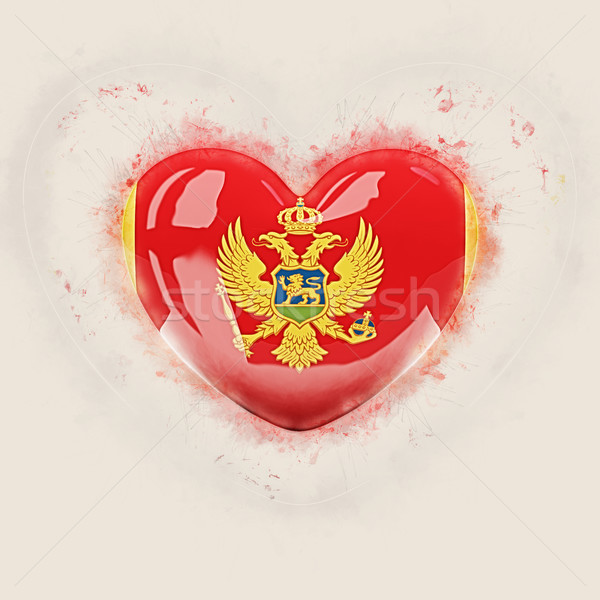Herz Flagge Montenegro Grunge 3D-Darstellung Reise Stock foto © MikhailMishchenko