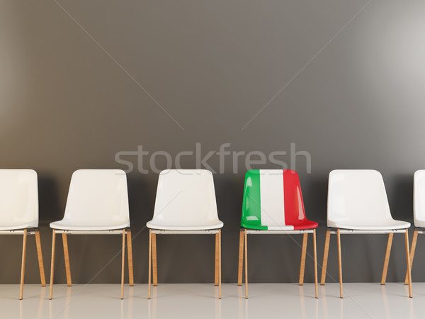 Cadeira bandeira Itália branco cadeiras Foto stock © MikhailMishchenko