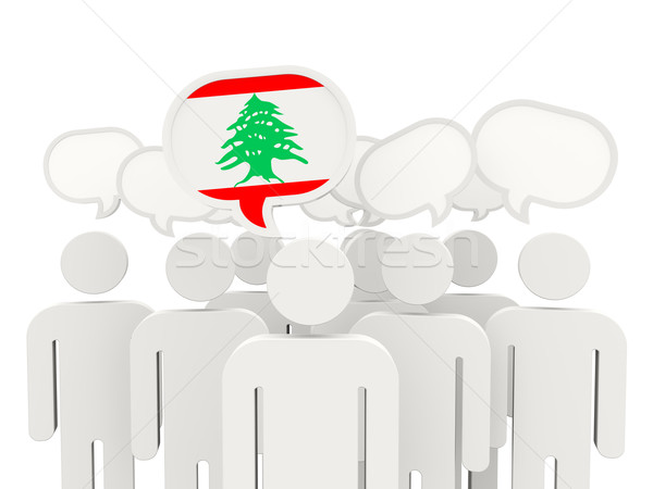 люди флаг Ливан изолированный белый заседание Сток-фото © MikhailMishchenko