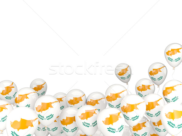 飛行 氣球 旗 塞浦路斯 孤立 白 商業照片 © MikhailMishchenko