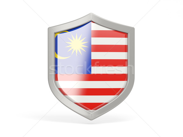 Schild icon vlag Maleisië geïsoleerd witte Stockfoto © MikhailMishchenko