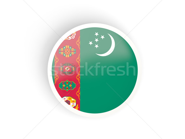 Etiqueta bandera Turkmenistán aislado blanco viaje Foto stock © MikhailMishchenko