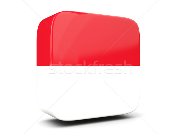 Placu ikona banderą Monaco 3d ilustracji odizolowany Zdjęcia stock © MikhailMishchenko