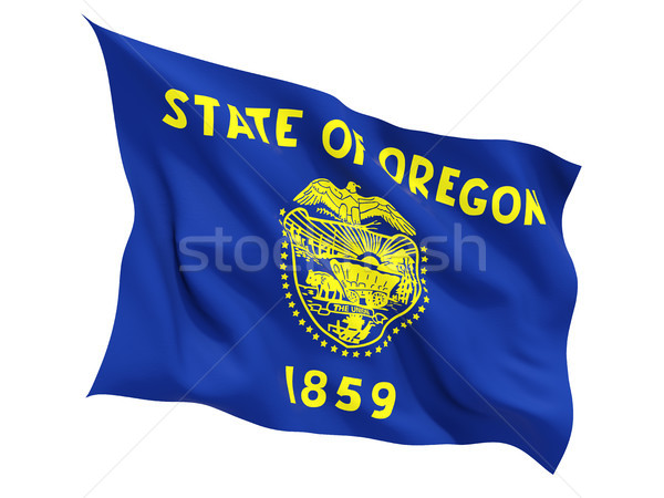Flag of oregon, US state fluttering flag Stock photo © MikhailMishchenko