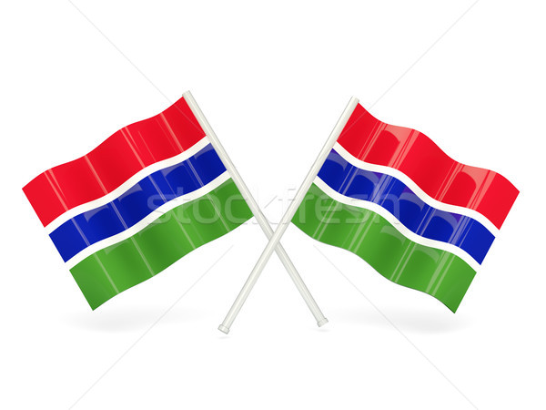 Zászló Gambia kettő hullámos zászlók izolált Stock fotó © MikhailMishchenko