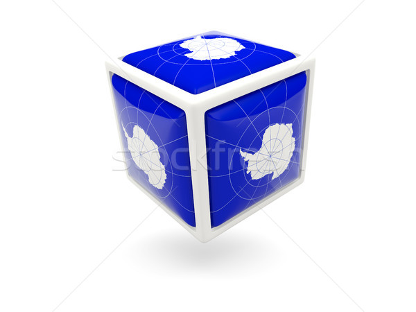 Flag of antarctica. Cube icon Stock photo © MikhailMishchenko