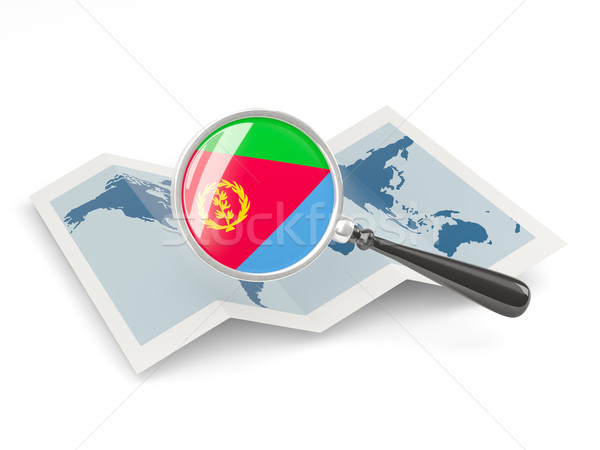 Magnified flag of eritrea with map Stock photo © MikhailMishchenko