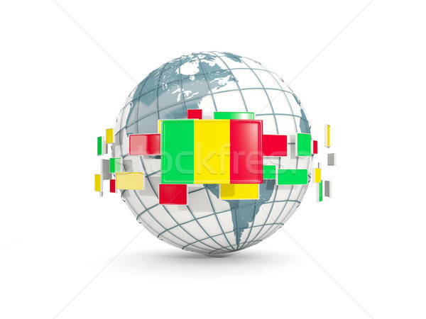 Globe with flag of mali isolated on white Stock photo © MikhailMishchenko
