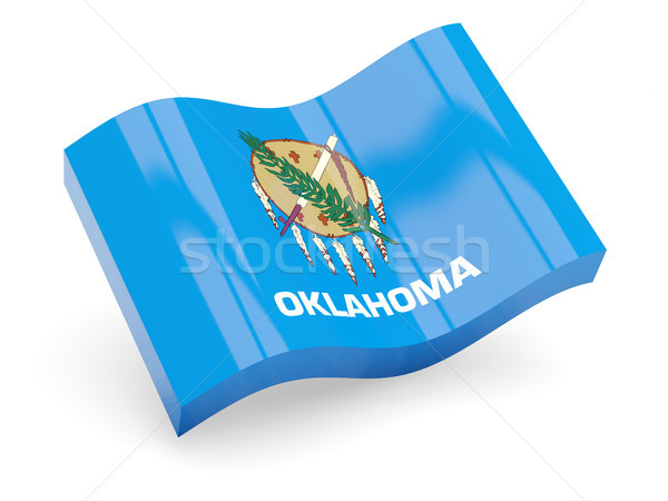 Flag of oklahoma, US state wave icon Stock photo © MikhailMishchenko
