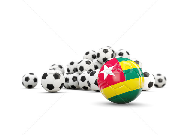 Football with flag of togo isolated on white Stock photo © MikhailMishchenko