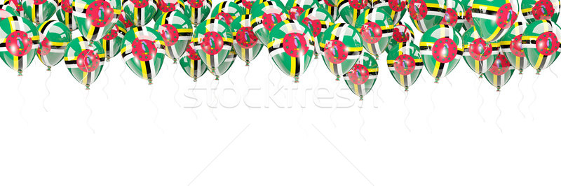 Balões quadro bandeira Dominica isolado branco Foto stock © MikhailMishchenko