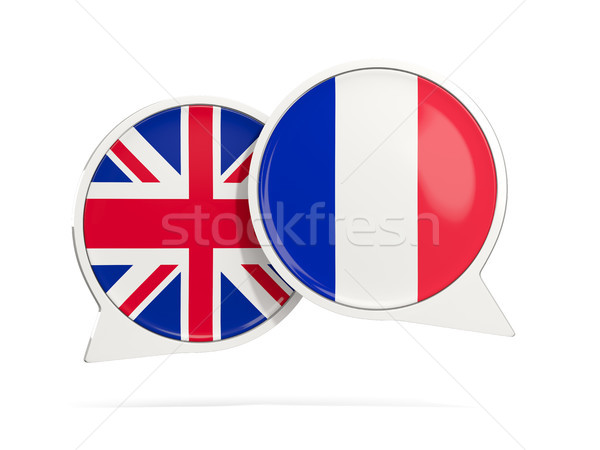 Sohbet kabarcıklar Fransa yalıtılmış beyaz 3d illustration Stok fotoğraf © MikhailMishchenko