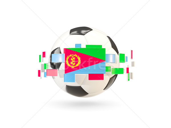 Soccer ball with line of flags. Flag of eritrea Stock photo © MikhailMishchenko