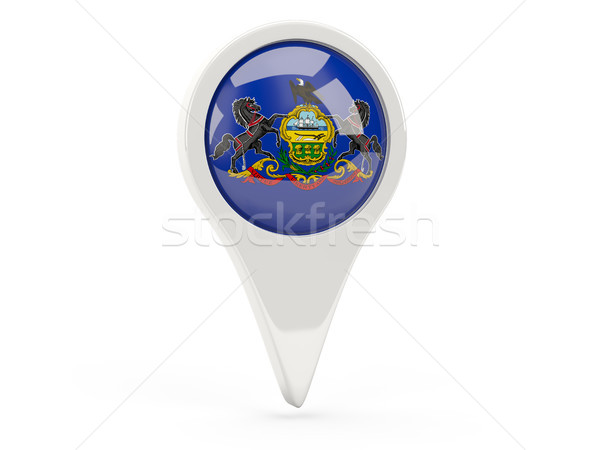 Round flag pin with flag of pennsylvania. United states local fl Stock photo © MikhailMishchenko