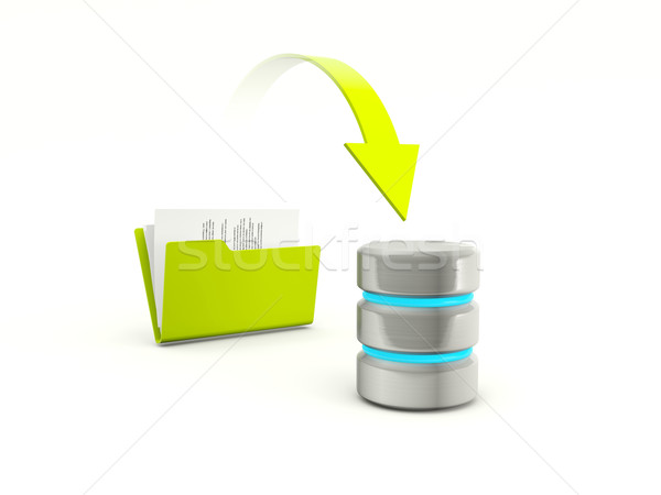 Plików folderze bazy danych internetowych Chmura informacji Zdjęcia stock © MikhailMishchenko