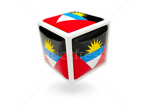 Flag of antigua and barbuda. Cube icon Stock photo © MikhailMishchenko