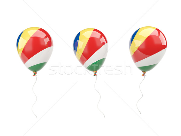Lucht ballonnen vlag Seychellen geïsoleerd witte Stockfoto © MikhailMishchenko