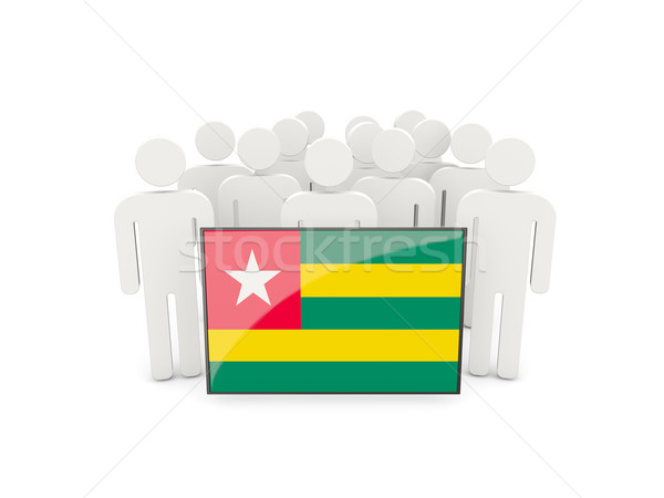 Insanlar bayrak Togo yalıtılmış beyaz kalabalık Stok fotoğraf © MikhailMishchenko