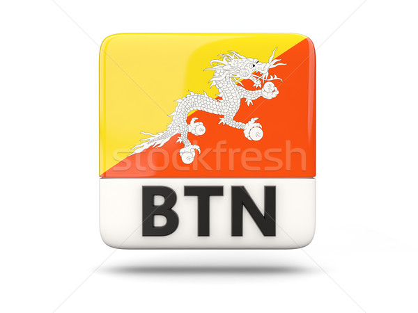 Stockfoto: Vierkante · icon · vlag · Bhutan · iso · code