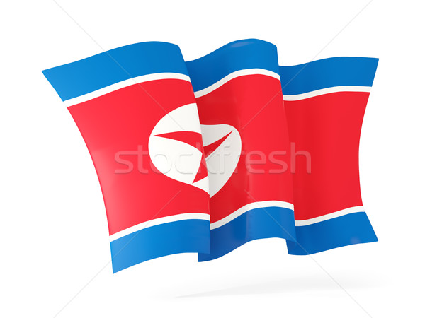 Waving flag of korea north. 3D illustration Stock photo © MikhailMishchenko