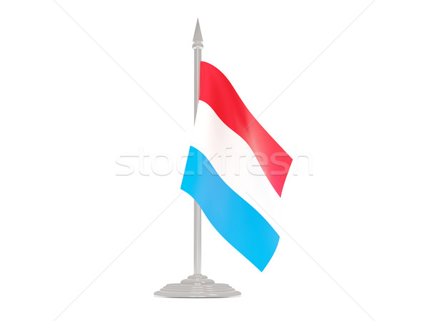 Flag of luxembourg with flagpole. 3d render Stock photo © MikhailMishchenko