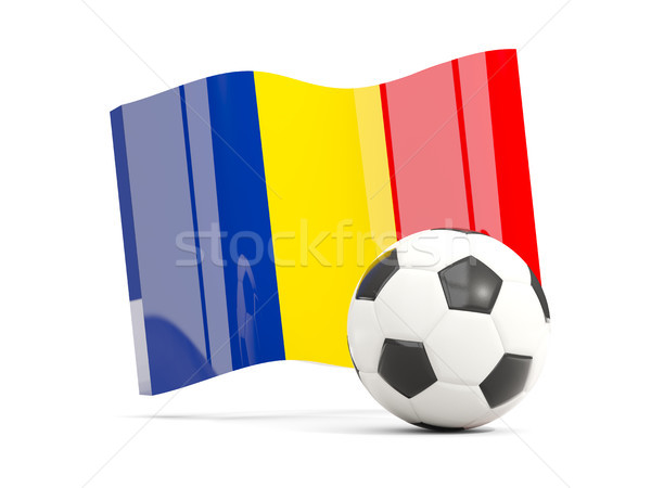 Football with waving flag of romania isolated on white Stock photo © MikhailMishchenko