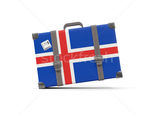 Equipaje bandera Islandia maleta aislado blanco Foto stock © MikhailMishchenko